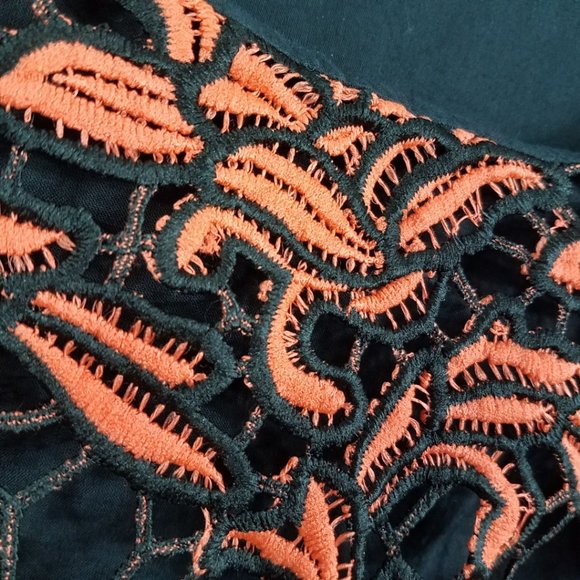 Sweet Miss Women's Crochet Embroidered Lace Flower Black Knee Length Dress - Picture 4 of 12